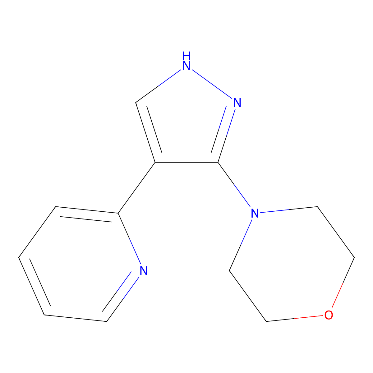 4-(4-(2-Pyridinyl)-1H-pyrazol-3-yl)morpholine molecular structure, CAS 240115-91-7