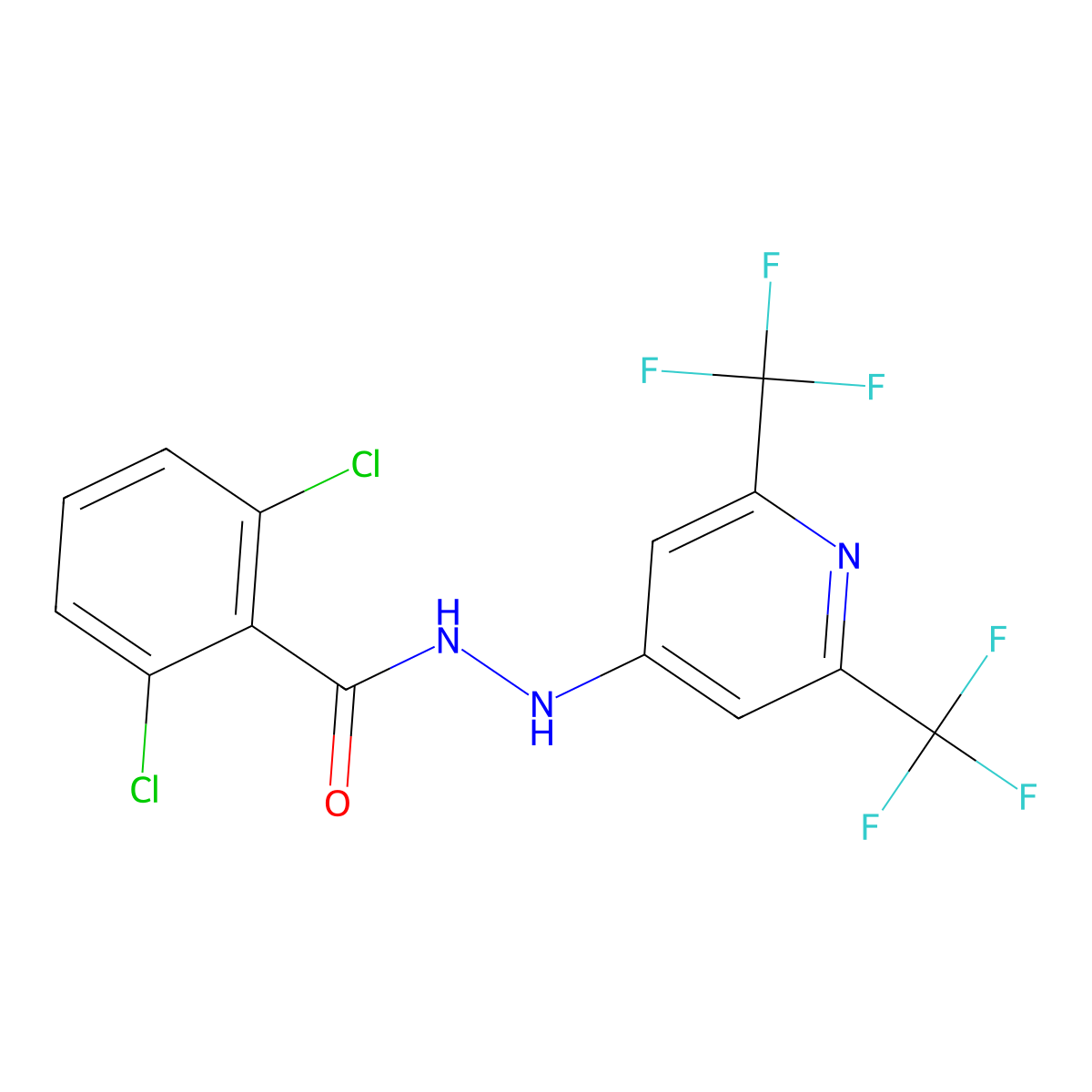 N'-[2,6-bis(trifluoromethyl)pyridin-4-yl]-2,6-dichlorobenzohydrazide molecular structure, CAS 240115-92-8