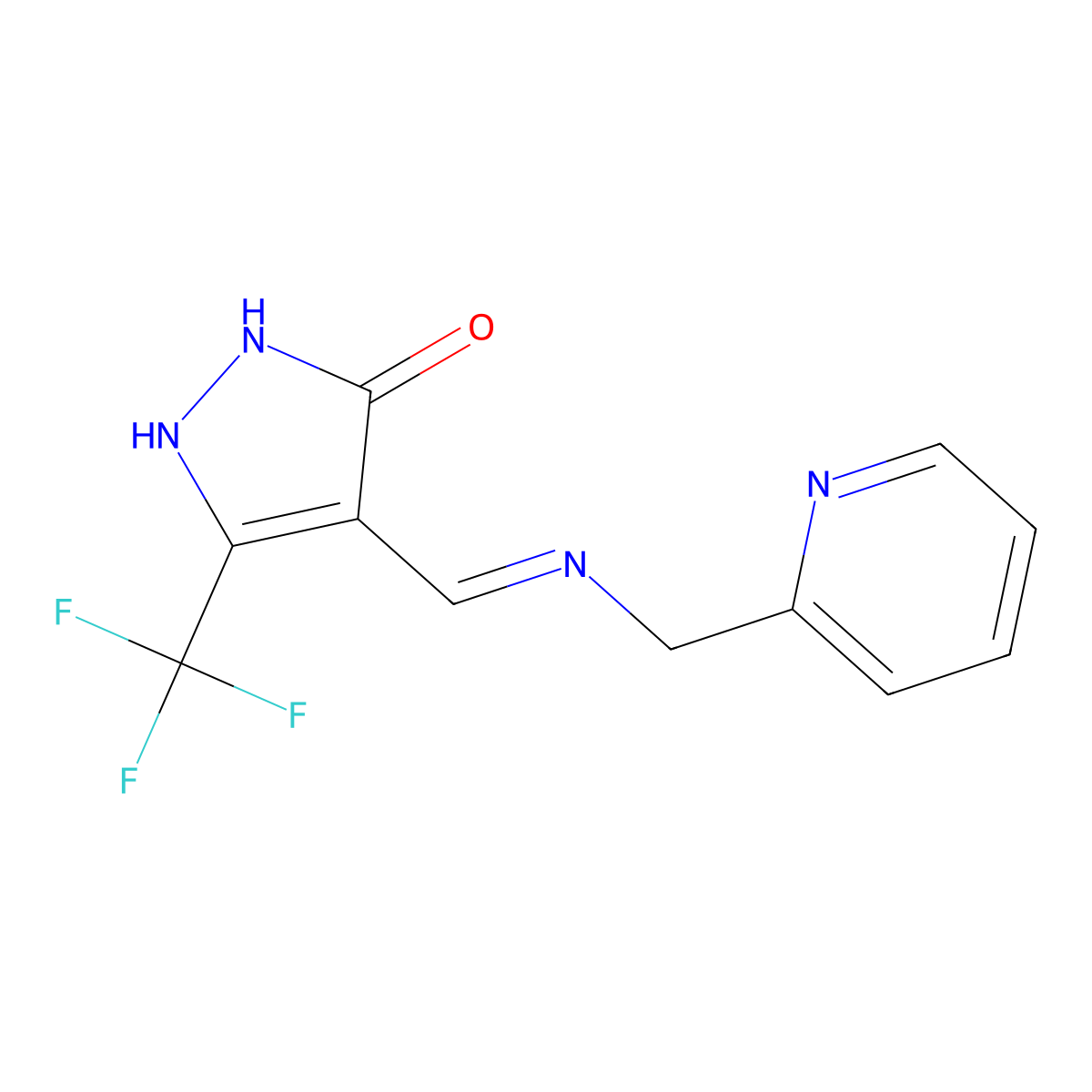 4-{[(2-pyridinylmethyl)amino]methylene}-5-(trifluoromethyl)-2,4-dihydro-3H-pyrazol-3-one molecular structure, CAS 240115-93-9