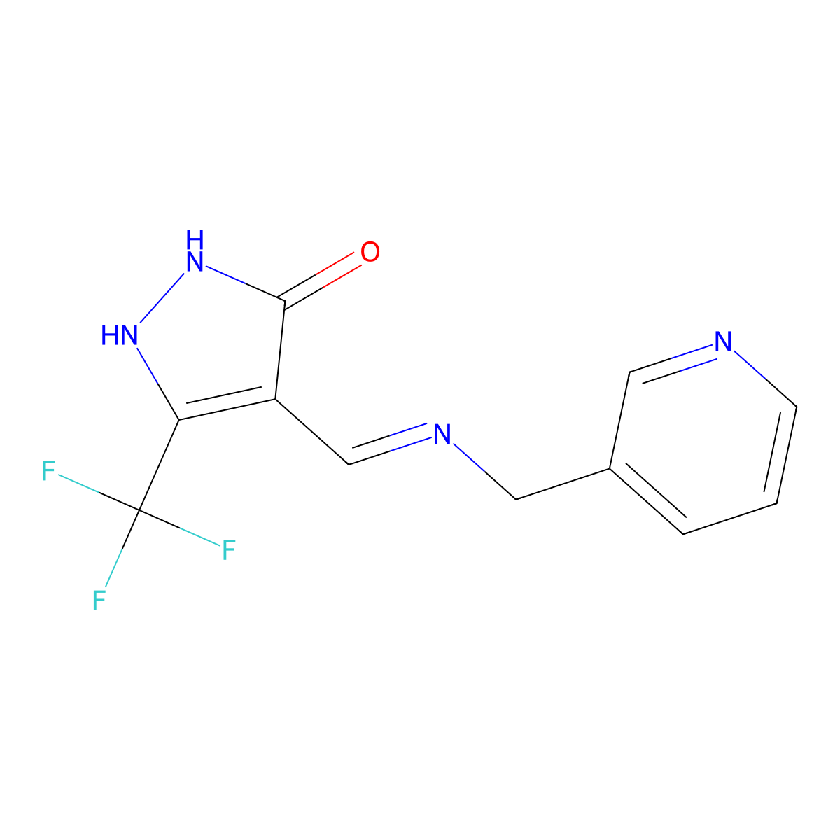 4-{[(3-pyridinylmethyl)amino]methylene}-5-(trifluoromethyl)-2,4-dihydro-3H-pyrazol-3-one molecular structure, CAS 240115-94-0