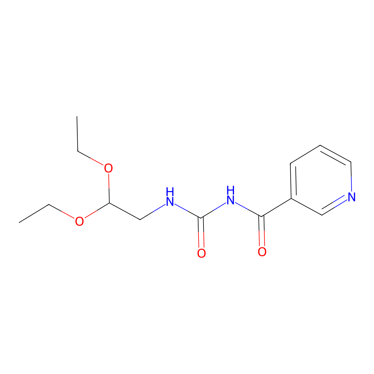 N-(2,2-diethoxyethyl)-N'-(3-pyridinylcarbonyl)urea molecular structure, CAS 240115-99-5