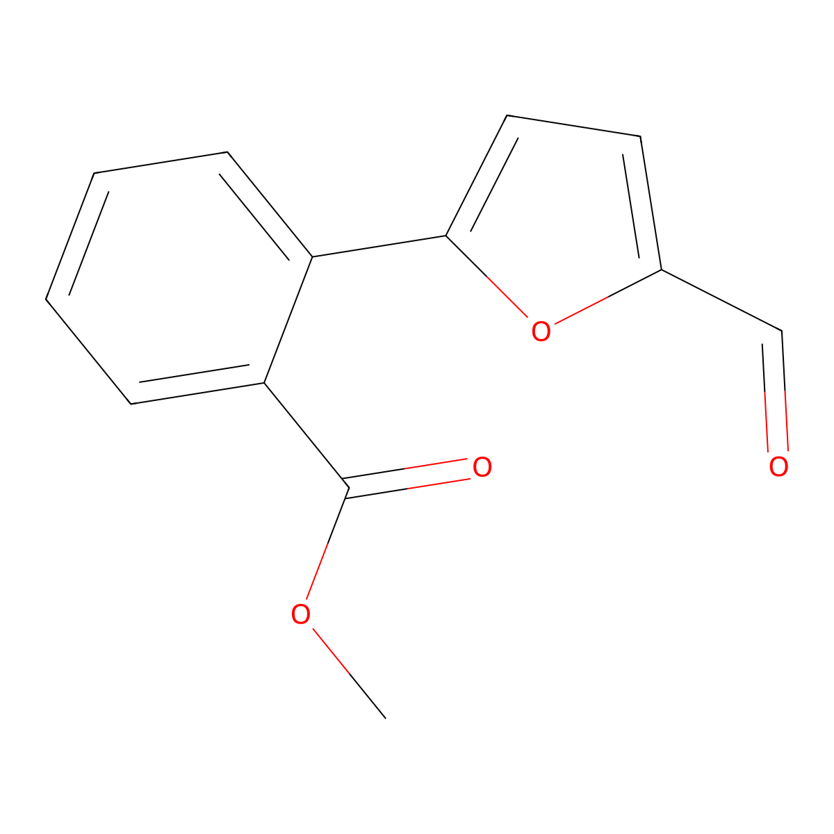 Methyl 2-(5-formylfuran-2-yl)benzoate molecular structure, CAS 240121-97-5