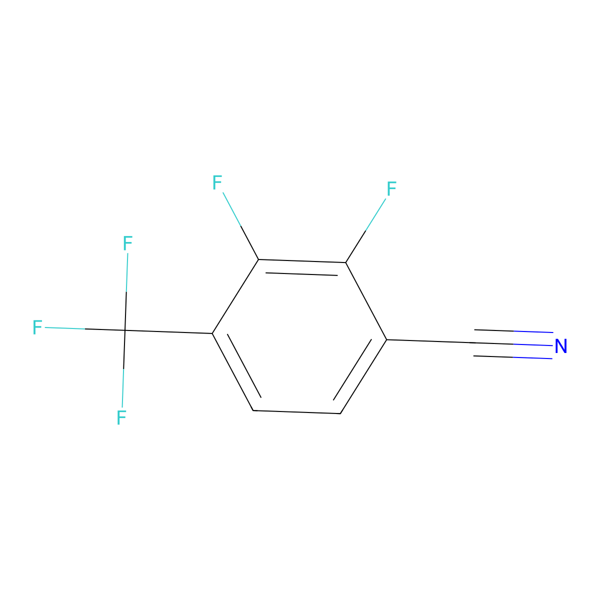 2,3-Difluoro-4-(trifluoromethyl)benzonitrile molecular structure, CAS 240122-24-1