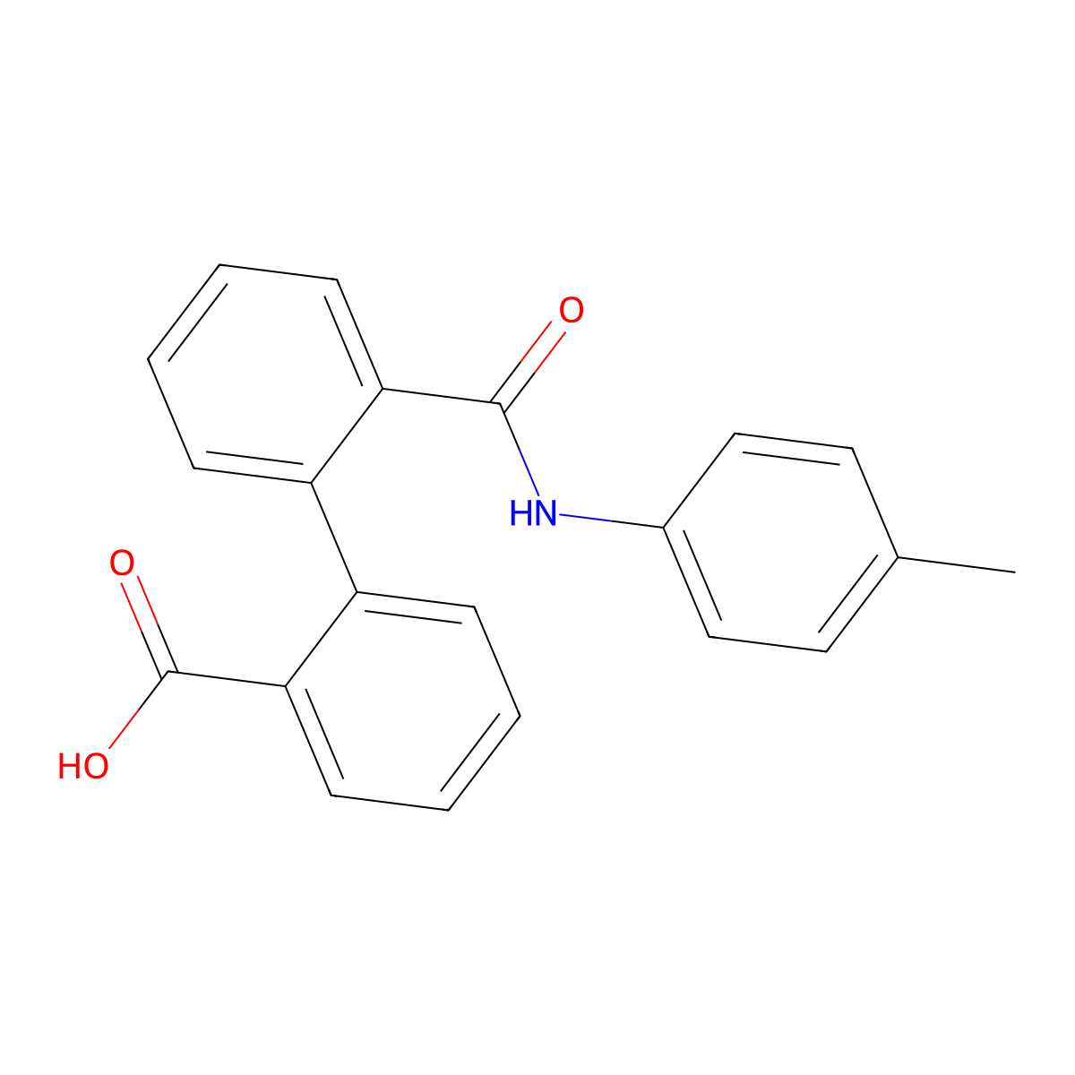 2'-(p-Tolylcarbamoyl)-[1,1'-biphenyl]-2-carboxylic acid molecular structure, CAS 24013-64-7