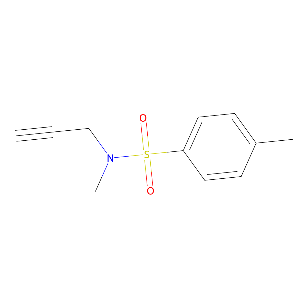 N,4-dimethyl-N-(prop-2-yn-1-yl)benzene-1-sulfonamide molecular structure, CAS 240132-49-4
