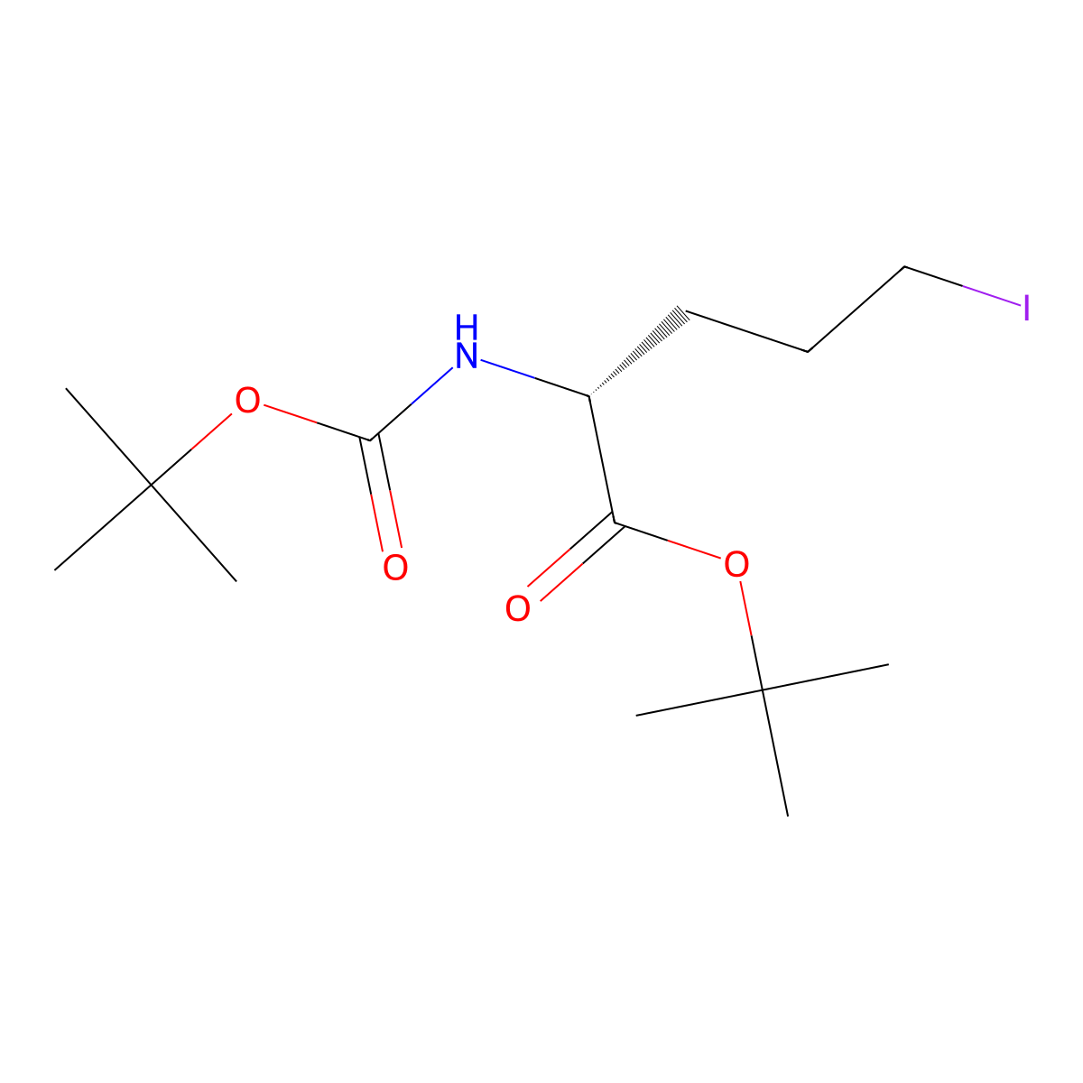 N-Boc-5-Iodo-D-norvaline tert-butyl ester molecular structure, CAS 240135-69-7