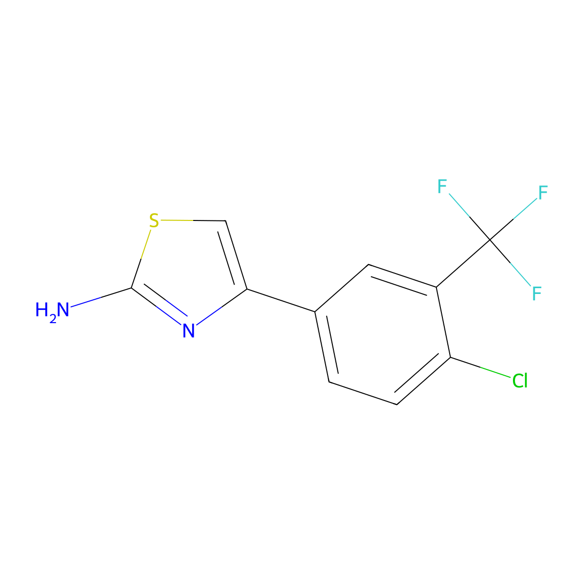 4-[4-Chloro-3-(trifluoromethyl)phenyl]-1,3-thiazol-2-amine molecular structure, CAS 240136-66-7