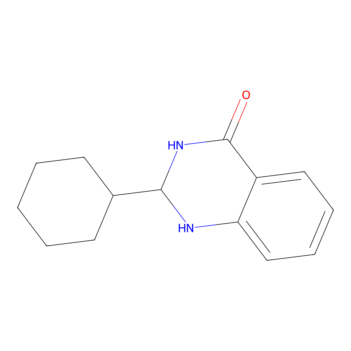 2-cyclohexyl-2,3-dihydroquinazolin-4(1H)-one molecular structure, CAS 240138-46-9