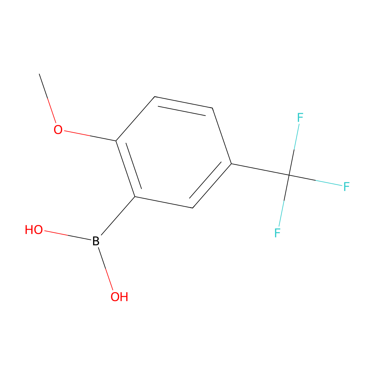 2-Methoxy-5-(trifluoromethyl)phenylboronic acid molecular structure, CAS 240139-82-6