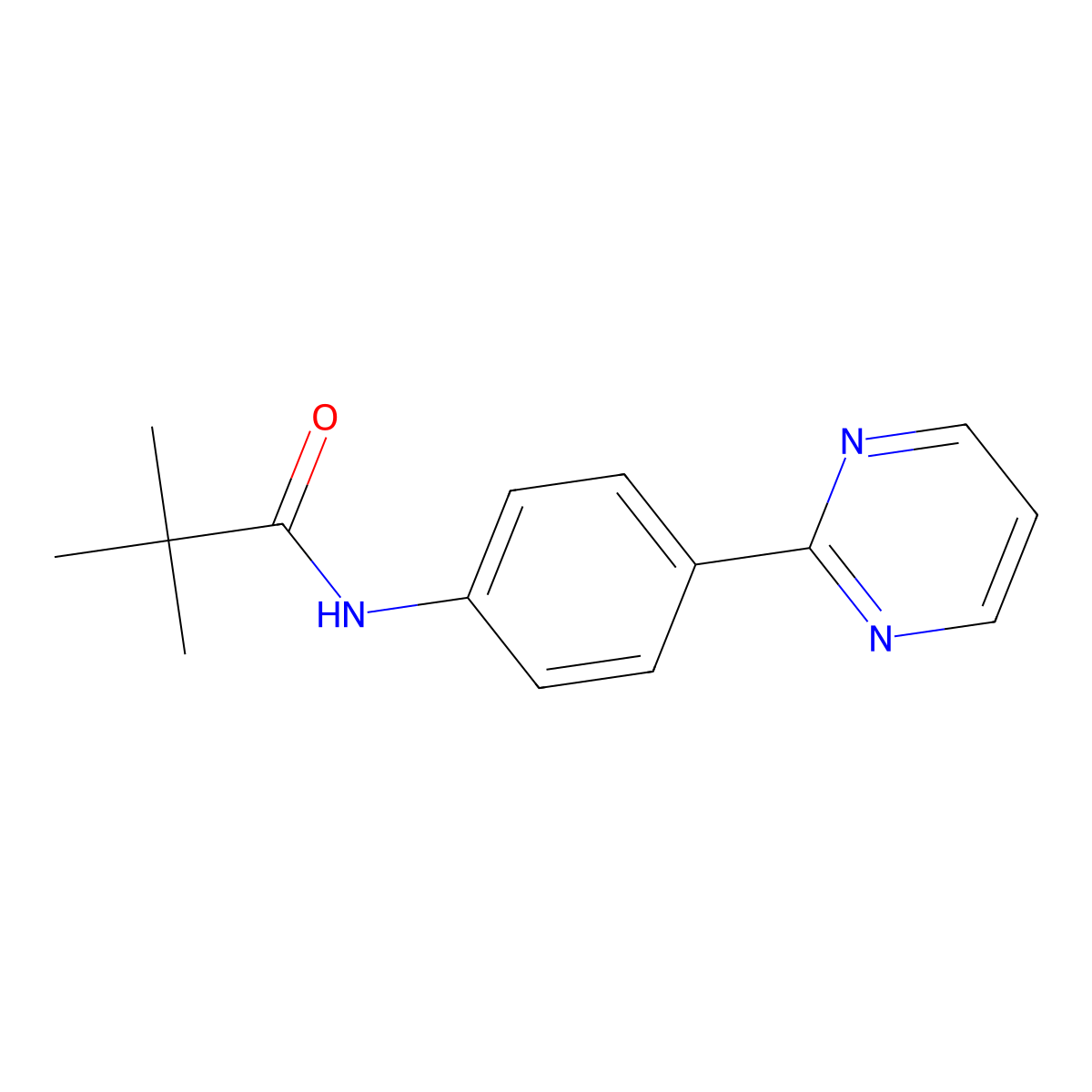 N-(4-(2-pyrimidinyl)phenyl)-2,2-dimethylpropanamide molecular structure, CAS 240139-83-7