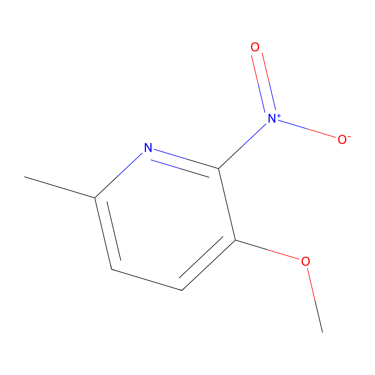 3-Methoxy-6-methyl-2-nitropyridine molecular structure, CAS 24015-98-3
