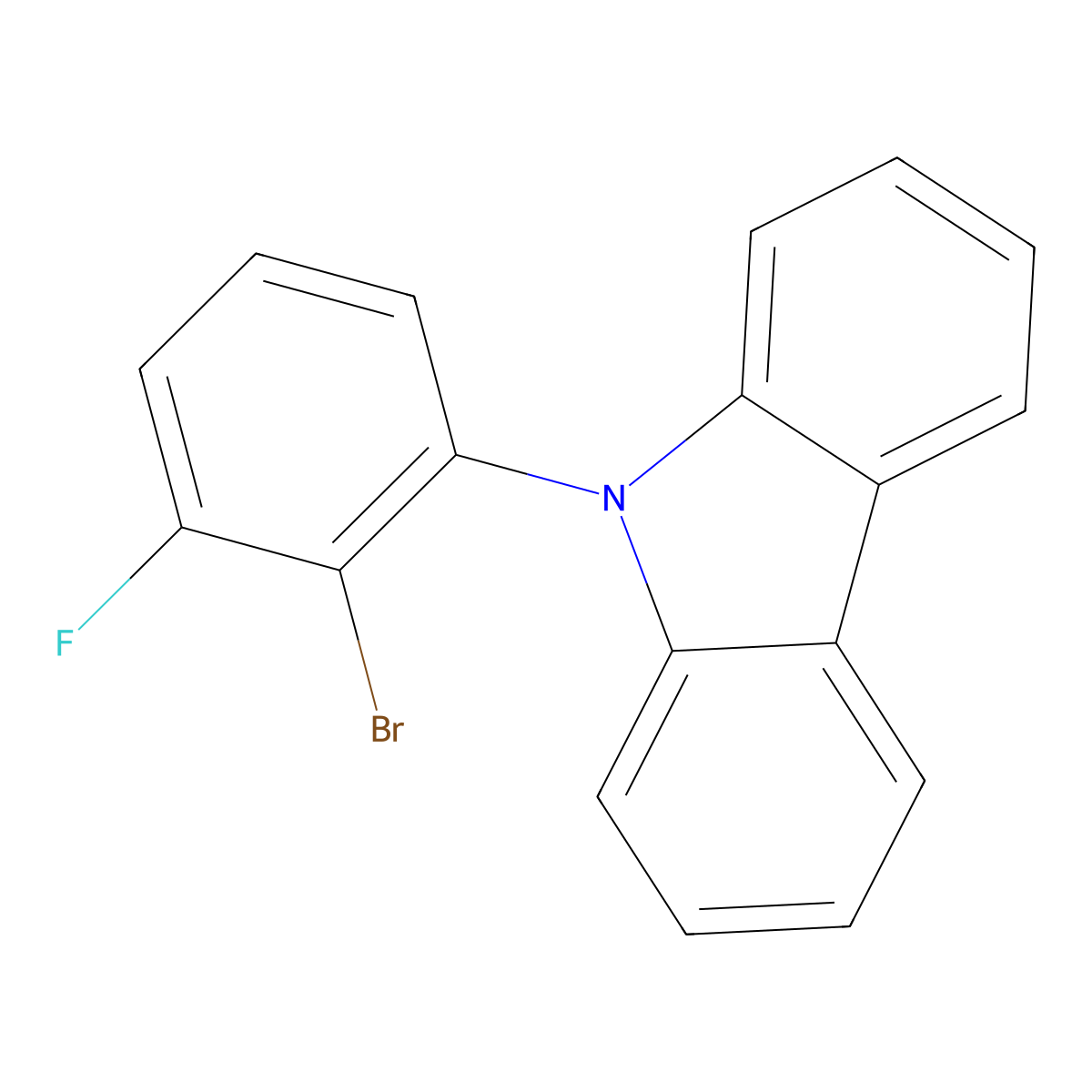 9-(2-Bromo-3-fluorophenyl)-9H-carbazole molecular structure, CAS 2401590-26-7