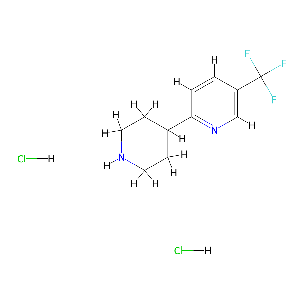 2-(Piperidin-4-yl)-5-(trifluoromethyl)pyridine dihydrochloride molecular structure, CAS 2401787-79-7