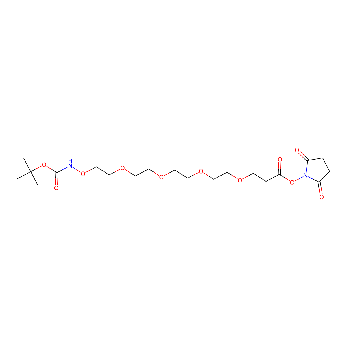 t-Boc-Aminooxy-PEG4-NHS ester molecular structure, CAS 2401831-99-8