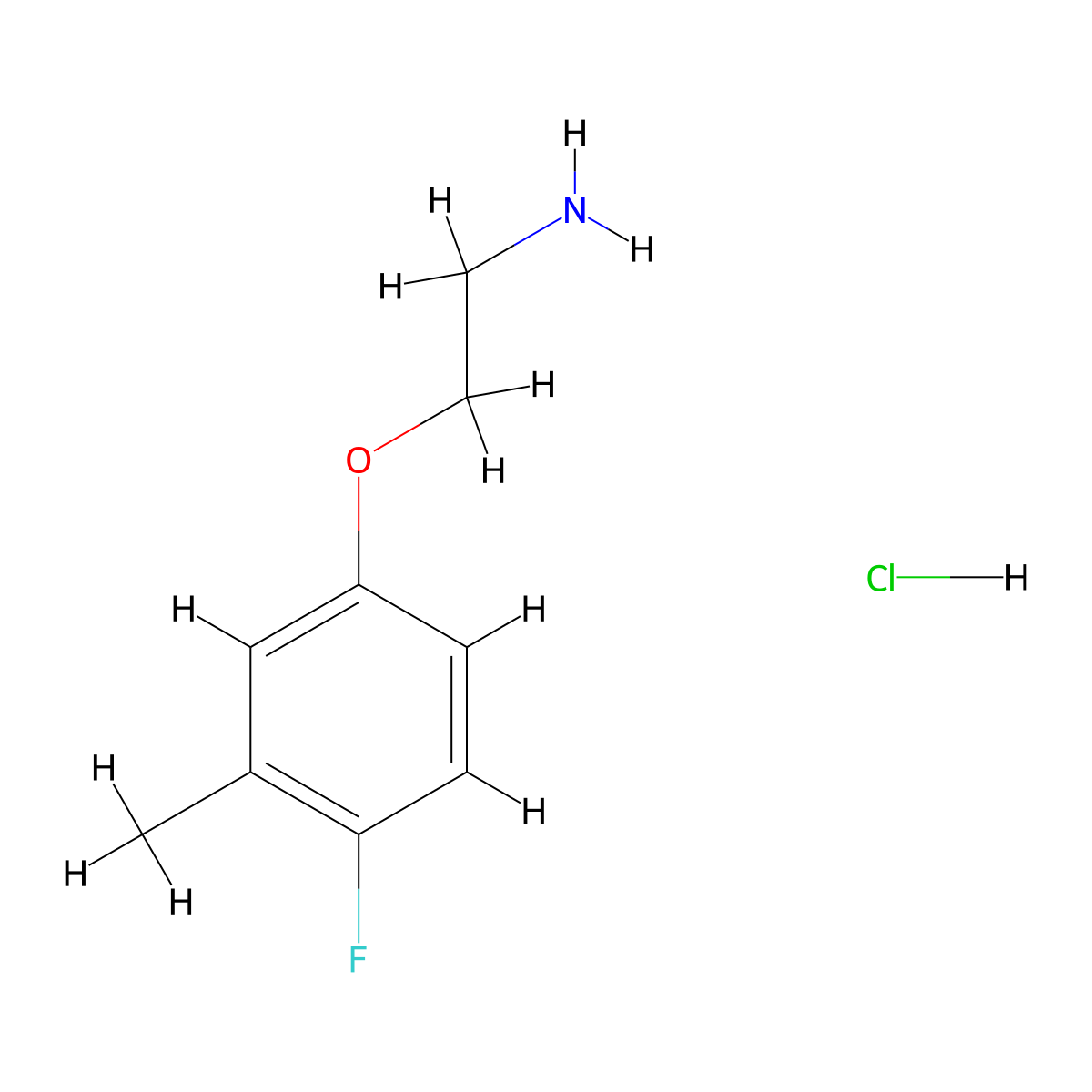 2-(4-Fluoro-3-methylphenoxy)ethan-1-amine hydrochloride molecular structure, CAS 2401846-50-0