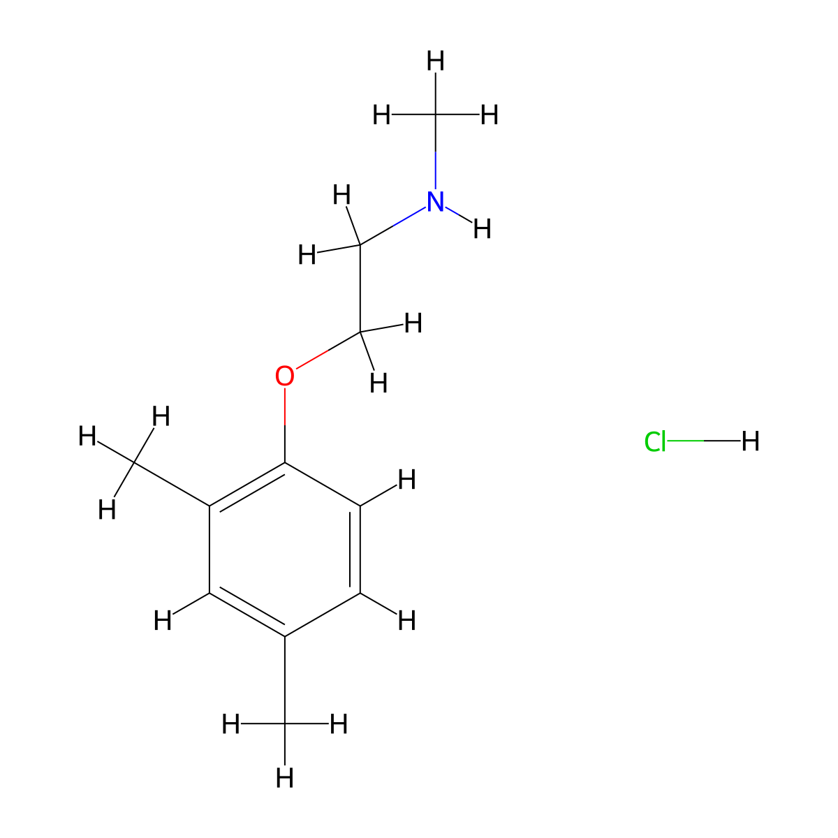 [2-(2,4-Dimethylphenoxy)ethyl](methyl)amine hydrochloride molecular structure, CAS 2401847-36-5