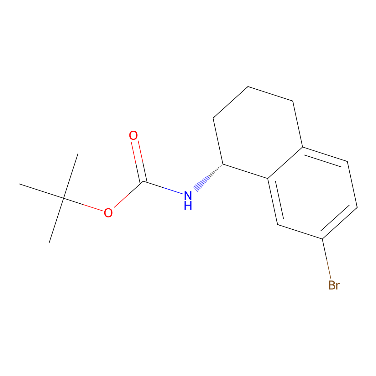 tert-butyl N-[(1R)-7-bromo-1,2,3,4-tetrahydronaphthalen-1-yl]carbamate molecular structure, CAS 2401876-57-9