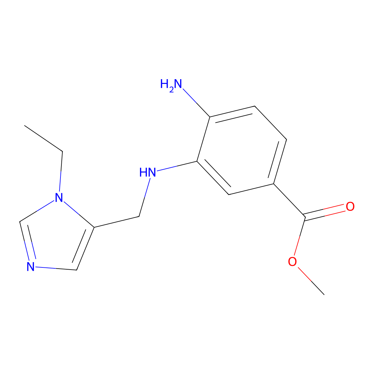 Methyl 4-amino-3-{[(3-ethylimidazol-4-yl)methyl]amino}benzoate molecular structure, CAS 2401894-77-5