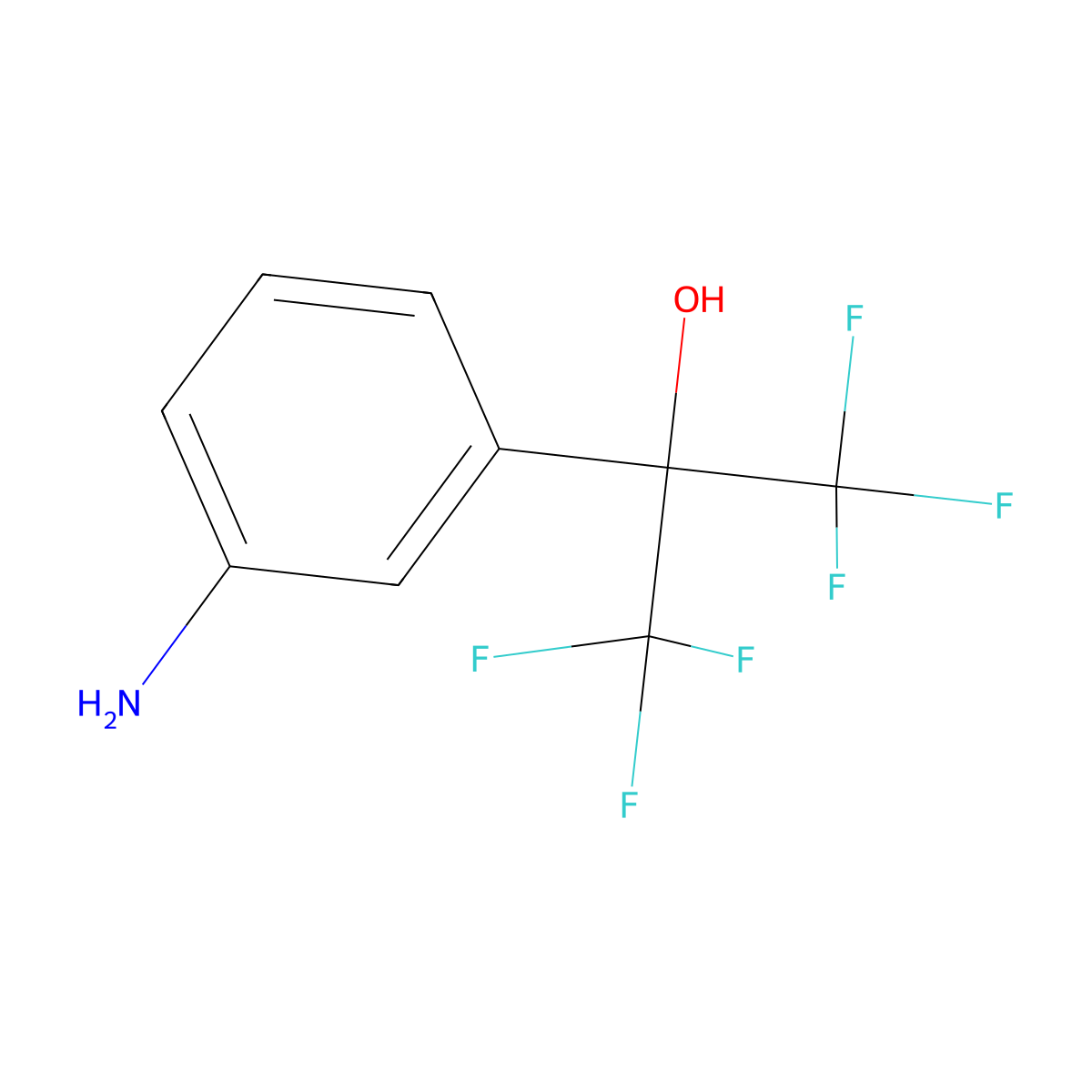 2-(3-Aminophenyl)-1,1,1,3,3,3-hexafluoropropan-2-ol molecular structure, CAS 2402-67-7
