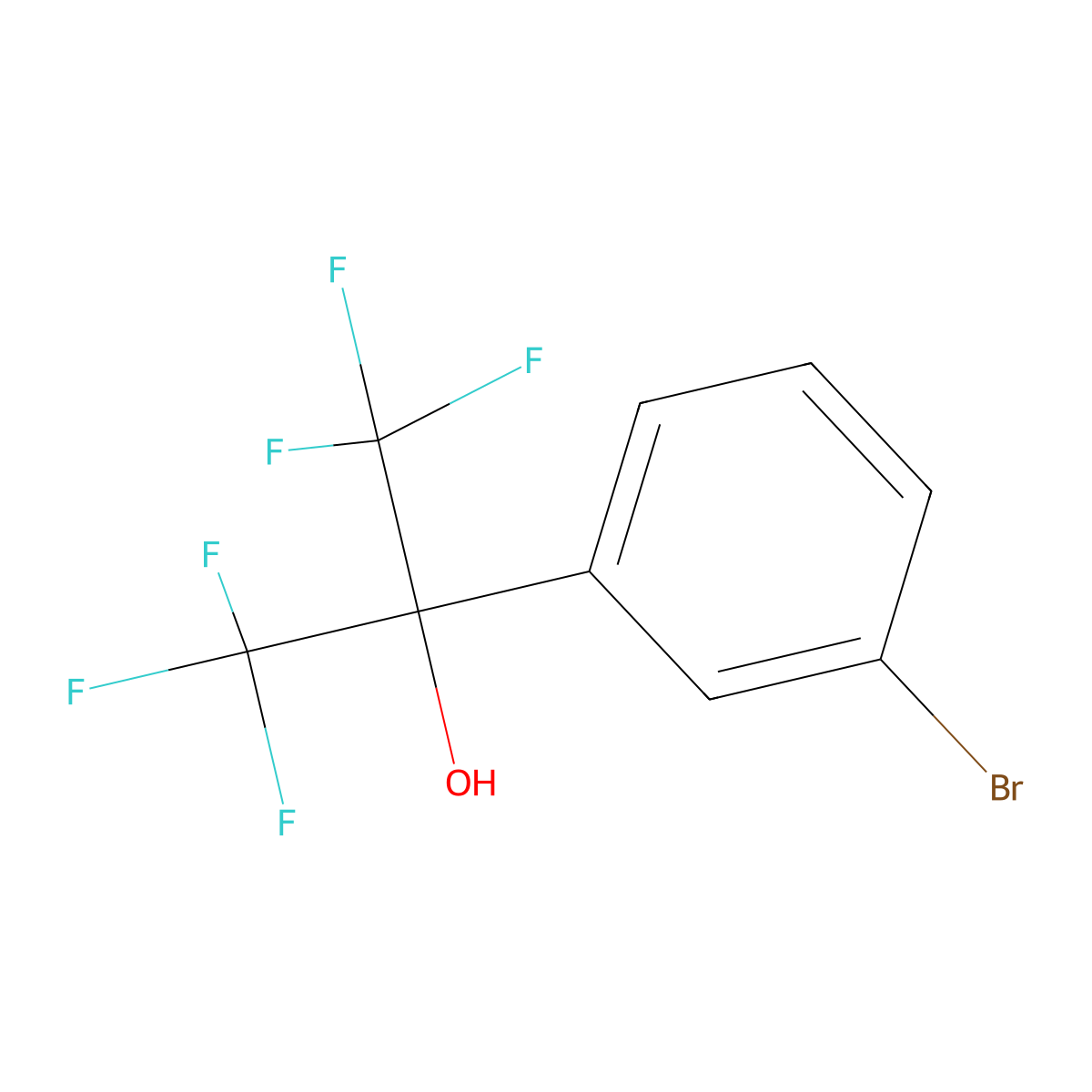 Benzenemethanol, 3-bromo-alpha,alpha-bis(trifluoromethyl)- molecular structure, CAS 2402-71-3