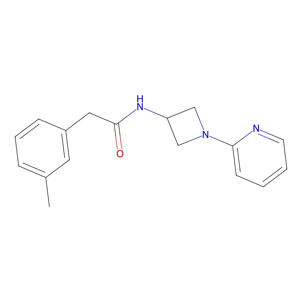 2-(3-methylphenyl)-N-[1-(pyridin-2-yl)azetidin-3-yl]acetamide molecular structure, CAS 2402143-17-1
