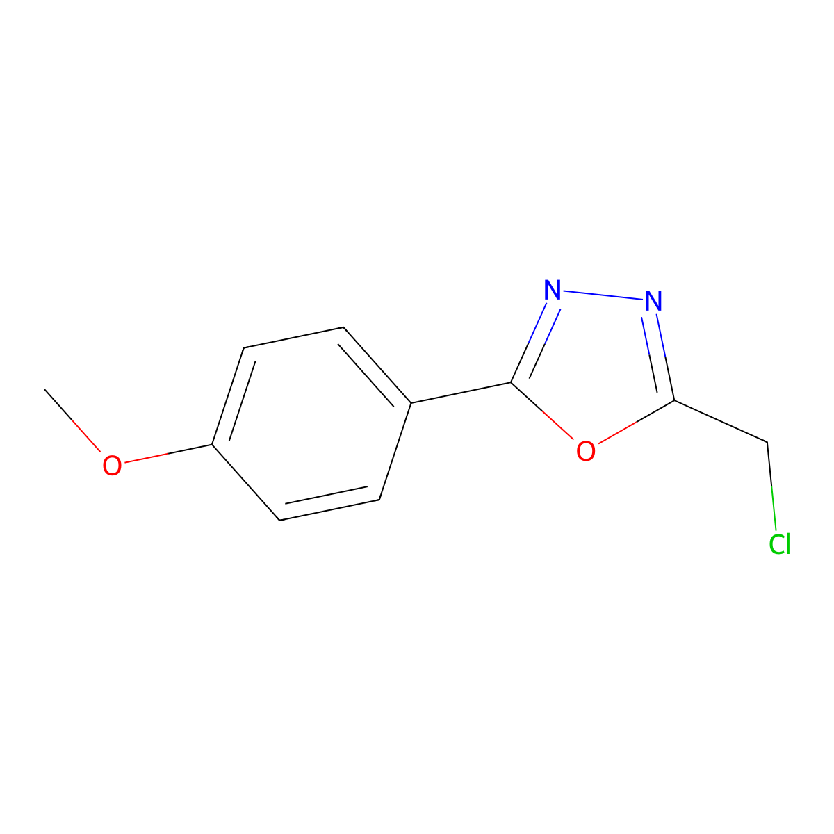 2-(Chloromethyl)-5-(4-methoxyphenyl)-1,3,4-oxadiazole molecular structure, CAS 24023-71-0