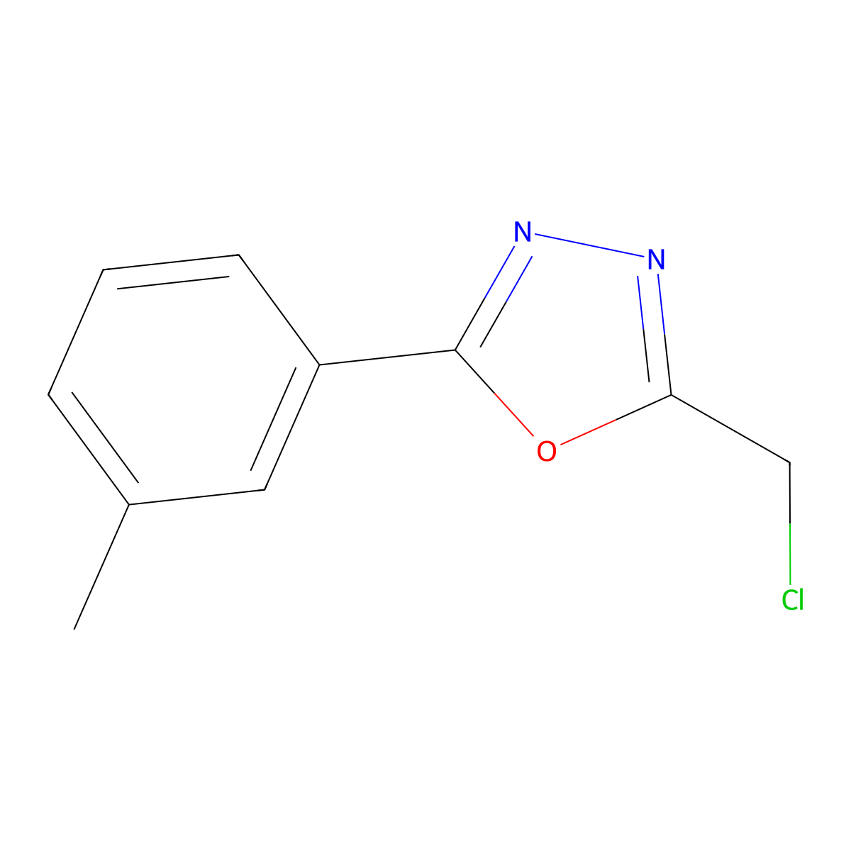 2-(Chloromethyl)-5-(3-methylphenyl)-1,3,4-oxadiazole molecular structure, CAS 24023-73-2
