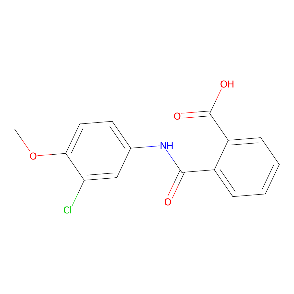 2-[(3-Chloro-4-methoxyphenyl)carbamoyl]benzoic acid molecular structure, CAS 24024-30-4