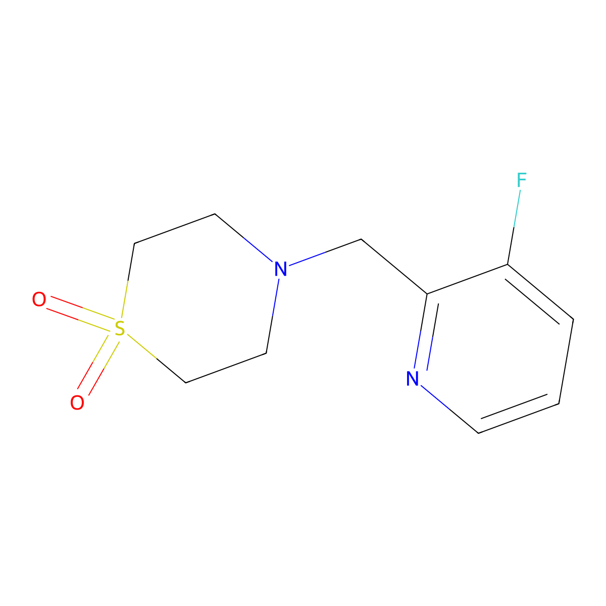 4-[(3-Fluoropyridin-2-yl)methyl]-1lambda-thiomorpholine-1,1-dione molecular structure, CAS 2402535-26-4