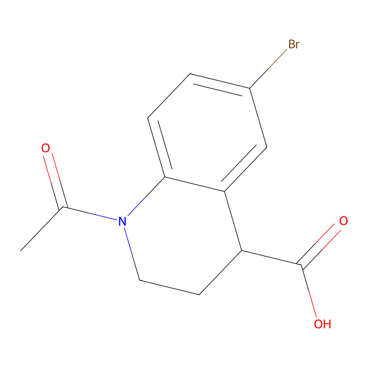 1-Acetyl-6-bromo-1,2,3,4-tetrahydroquinoline-4-carboxylic acid molecular structure, CAS 2402626-91-7