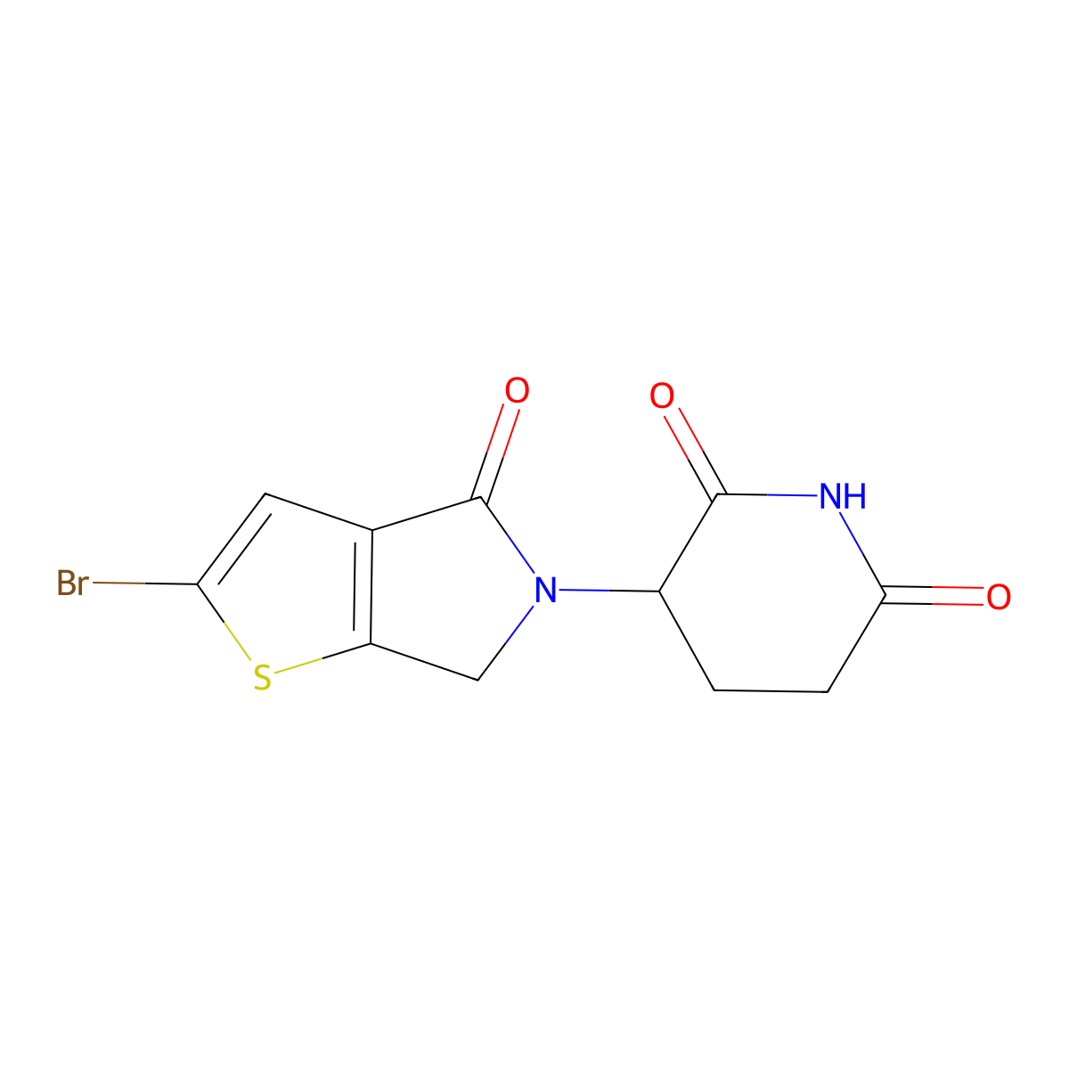 3-(2-Bromo-4-oxo-4,6-dihydro-5H-thieno[2,3-c]pyrrol-5-yl)piperidine-2,6-dione molecular structure, CAS 2402713-37-3