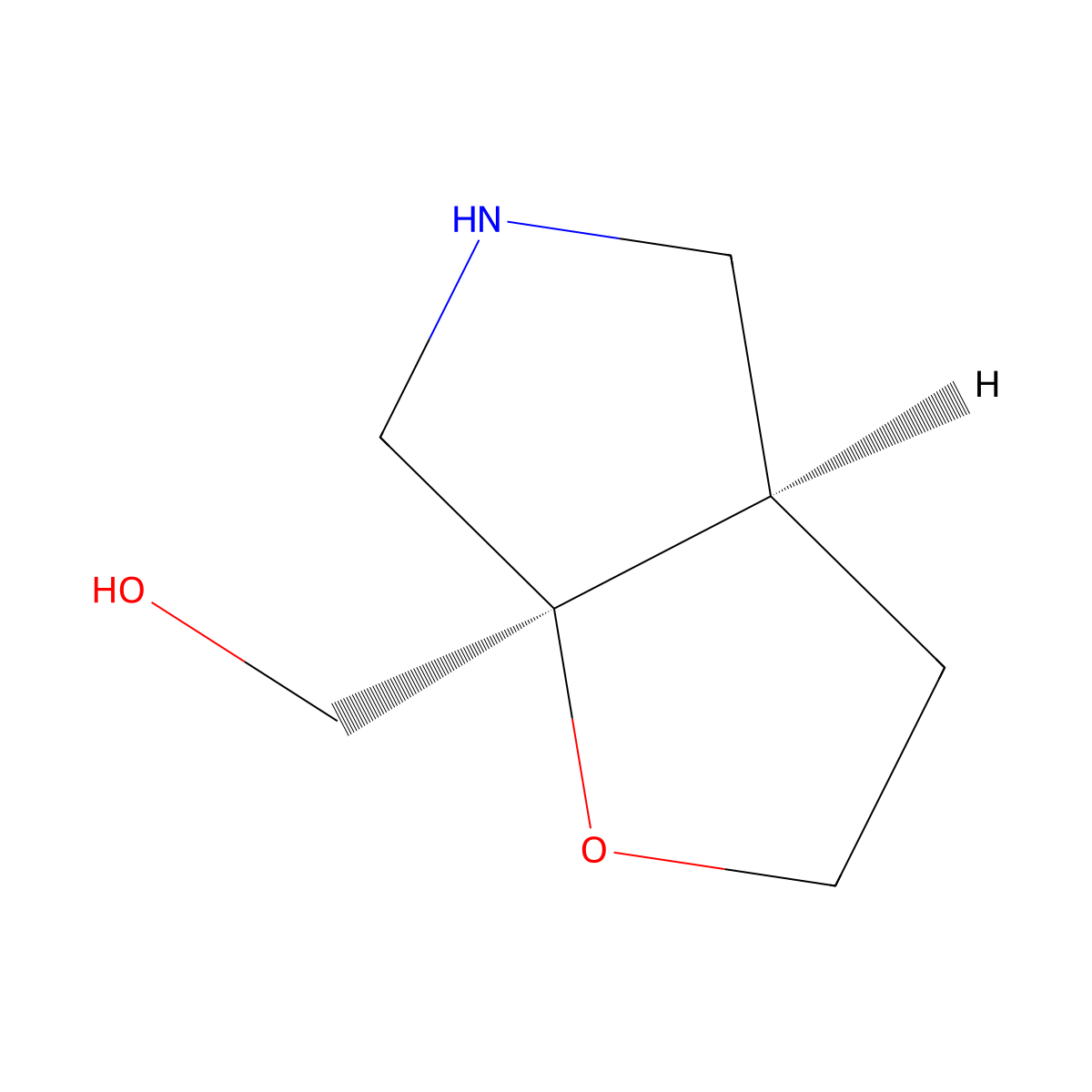 rac-[(3aR,6aR)-hexahydro-2H-furo[2,3-c]pyrrol-6a-yl]methanol molecular structure, CAS 2402789-35-7