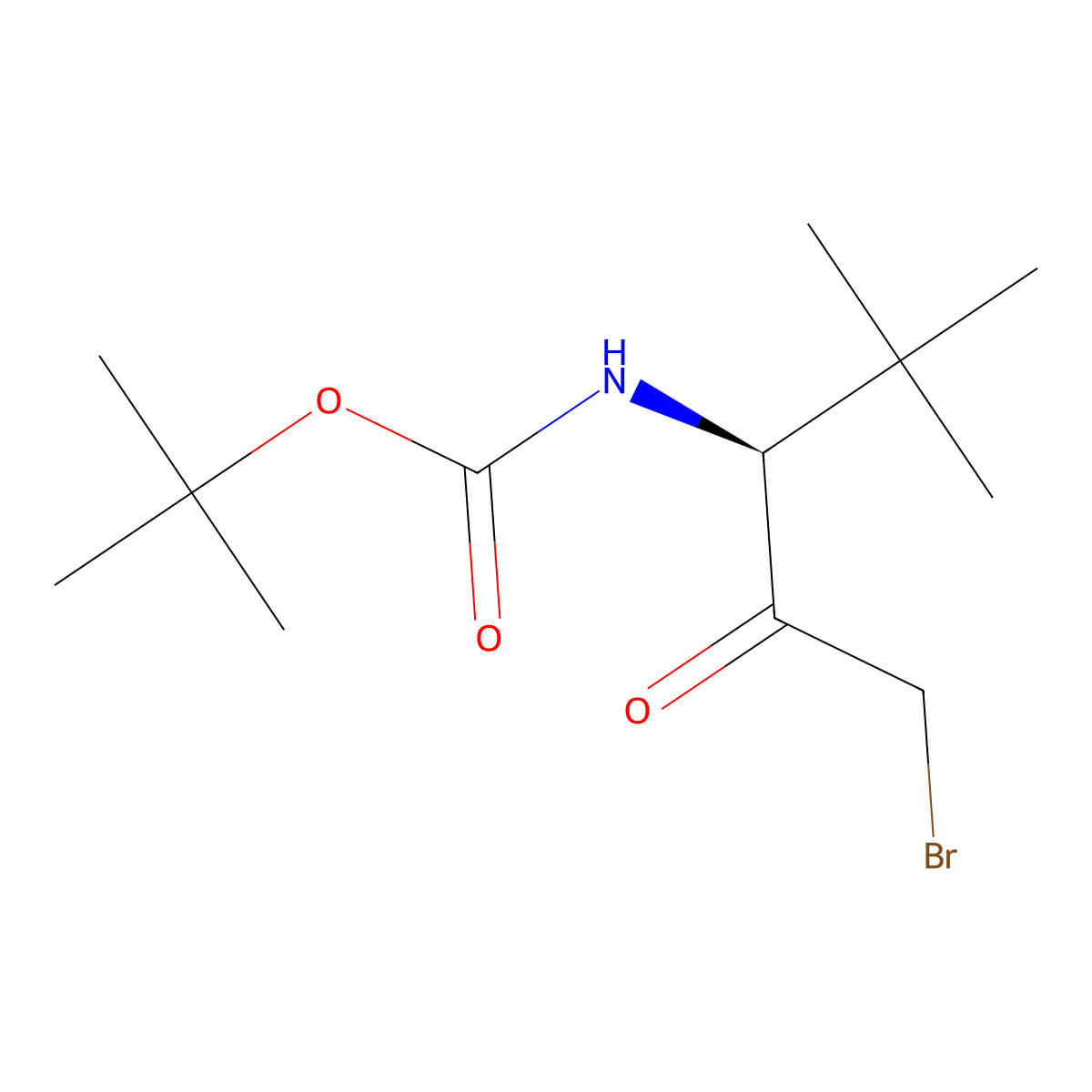 tert-butyl N-[(3S)-1-bromo-4,4-dimethyl-2-oxopentan-3-yl]carbamate molecular structure, CAS 2402789-38-0
