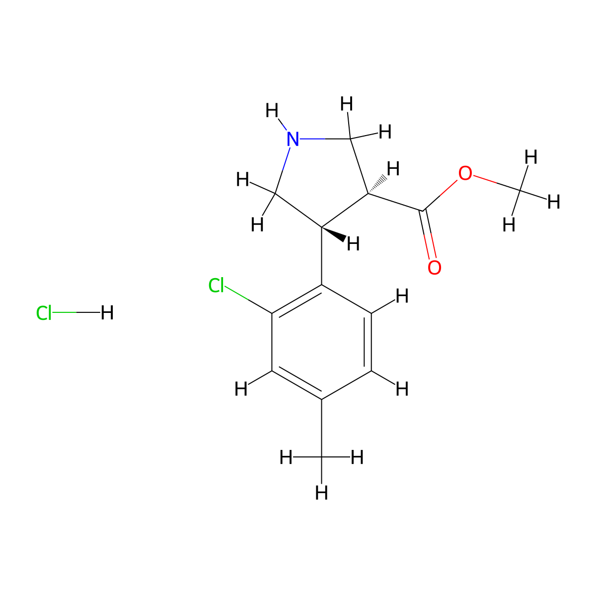 rac-methyl (3R,4S)-4-(2-chloro-4-methylphenyl)pyrrolidine-3-carboxylate hydrochloride molecular structure, CAS 2402789-39-1