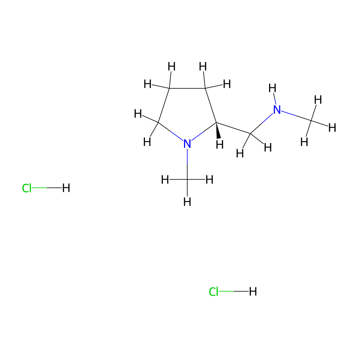 methyl((((2R)-1-methylpyrrolidin-2-yl)methyl))amine dihydrochloride molecular structure, CAS 2402789-42-6