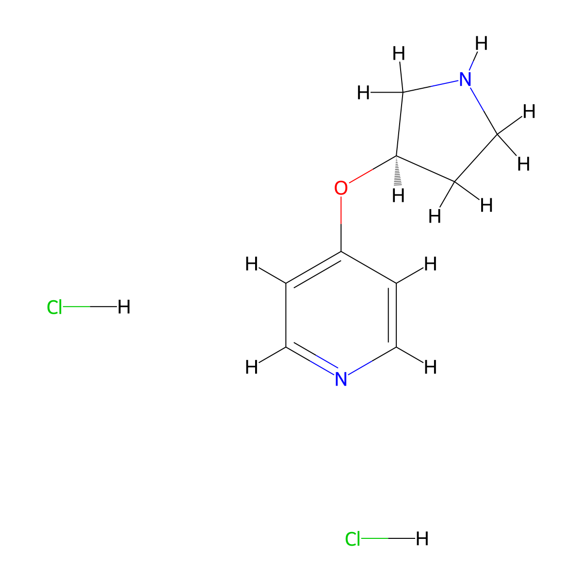 4-[(3R)-pyrrolidin-3-yloxy]pyridine dihydrochloride molecular structure, CAS 2402789-52-8