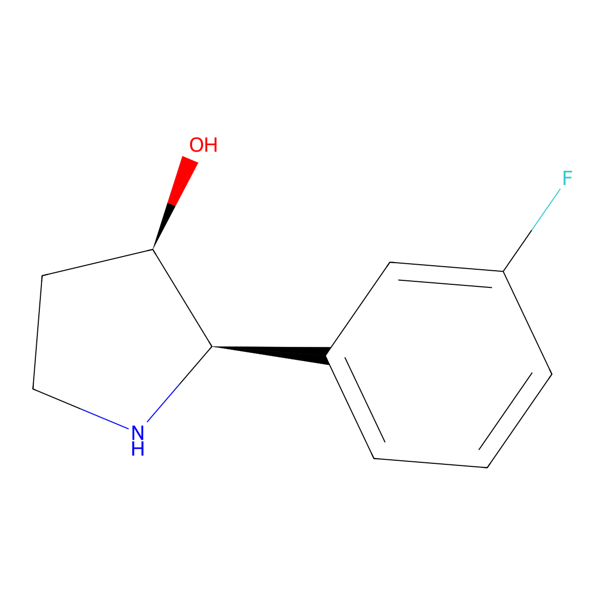 (2R,3R)-2-(3-Fluorophenyl)pyrrolidin-3-ol molecular structure, CAS 2402789-69-7