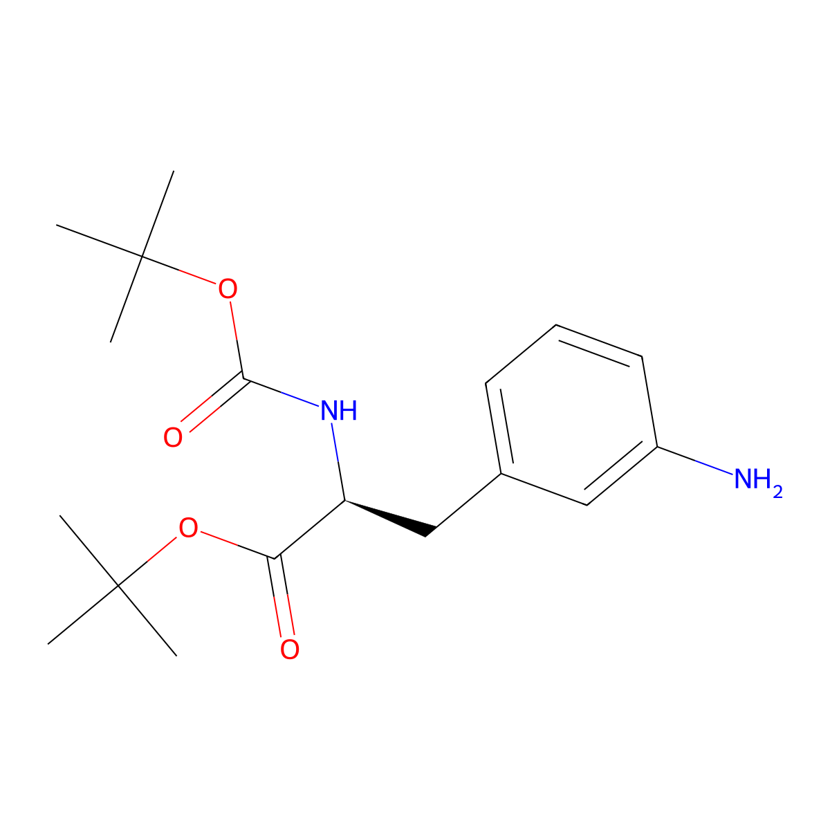 tert-butyl (2S)-3-(3-aminophenyl)-2-(((tert-butoxy)carbonyl)amino)propanoate molecular structure, CAS 2402789-80-2