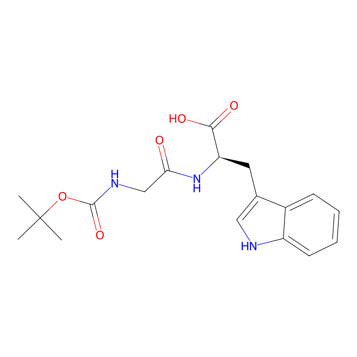 (2R)-2-(2-(((tert-butoxy)carbonyl)amino)acetamido)-3-(1H-indol-3-yl)propanoic acid molecular structure, CAS 2402789-85-7