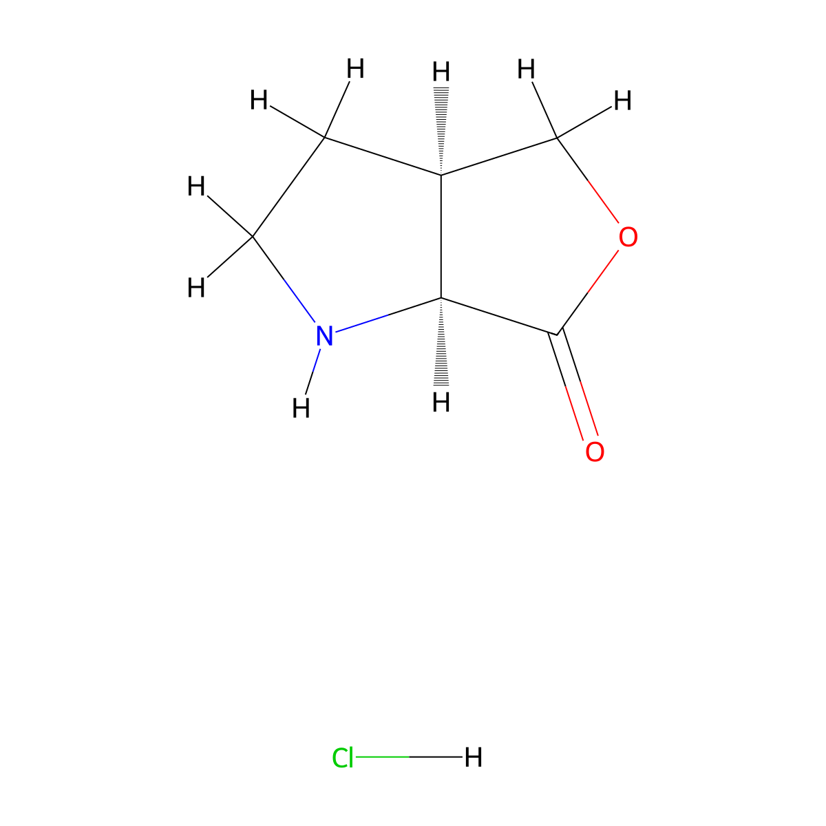 rac-(3aR,6aS)-hexahydro-1H-furo[3,4-b]pyrrol-6-onehydrochloride,cis molecular structure, CAS 2402789-89-1