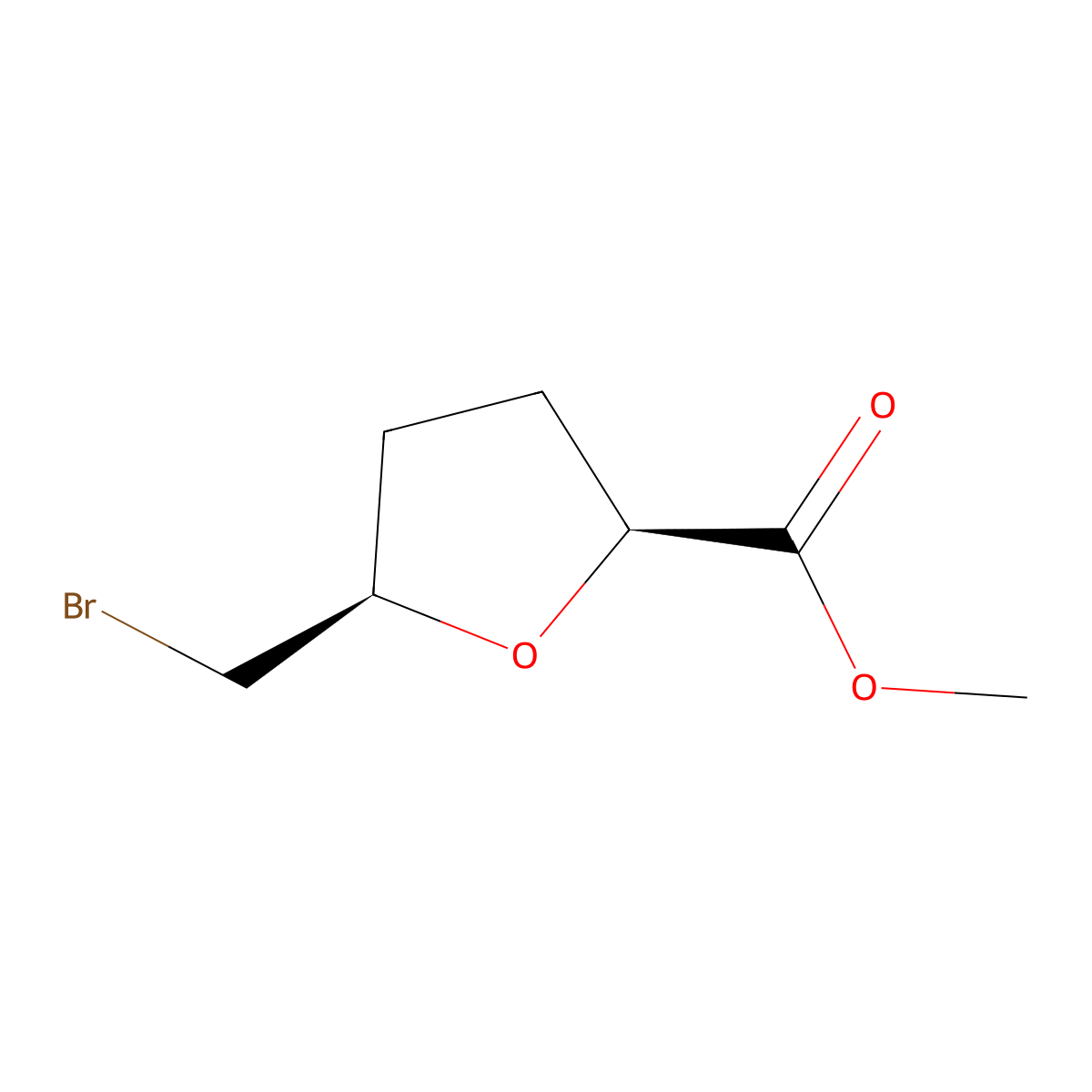 rac-methyl (2R,5S)-5-(bromomethyl)oxolane-2-carboxylate molecular structure, CAS 2402789-93-7