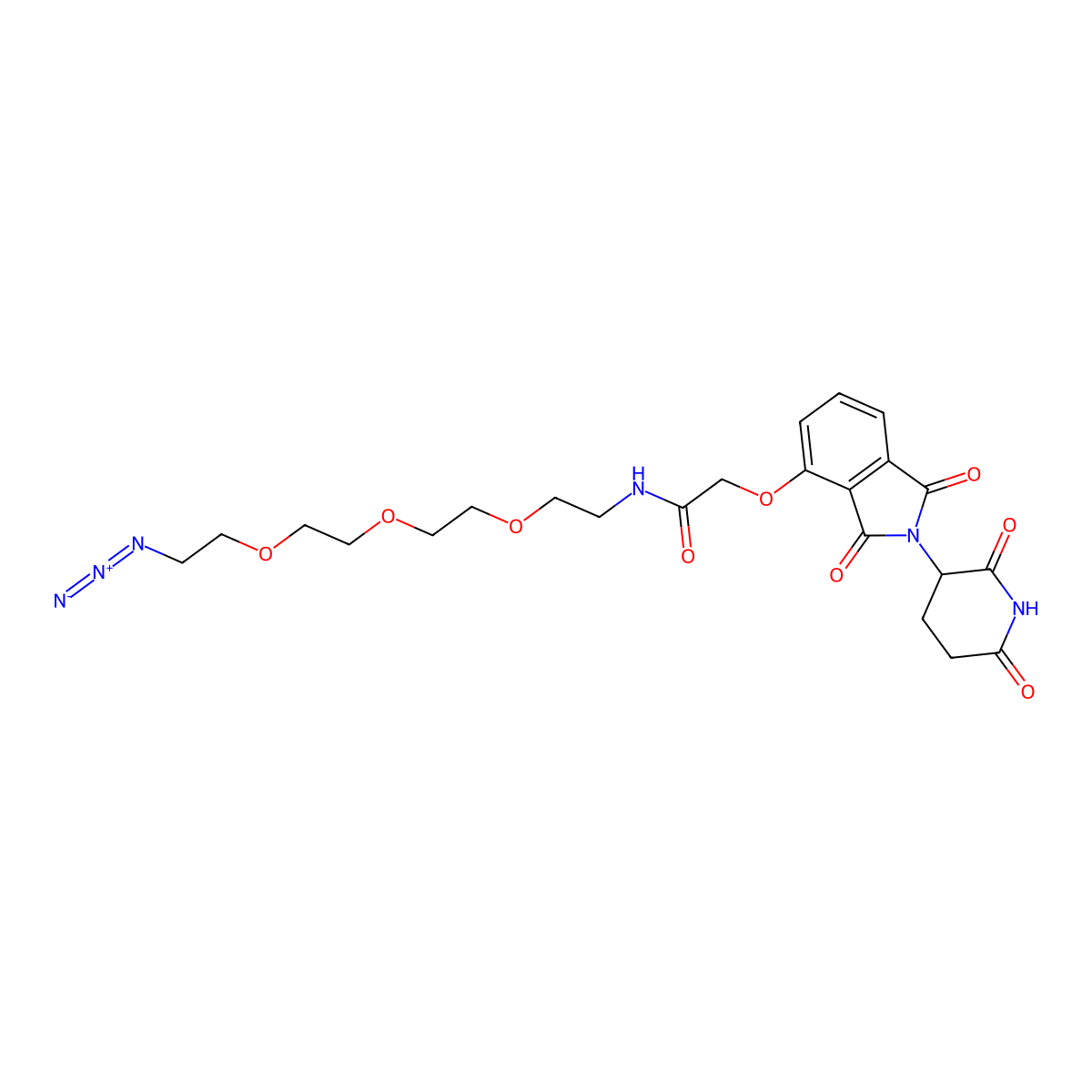 Thalidomide-O-acetamido-PEG3-C2-azide molecular structure, CAS 2402790-58-1
