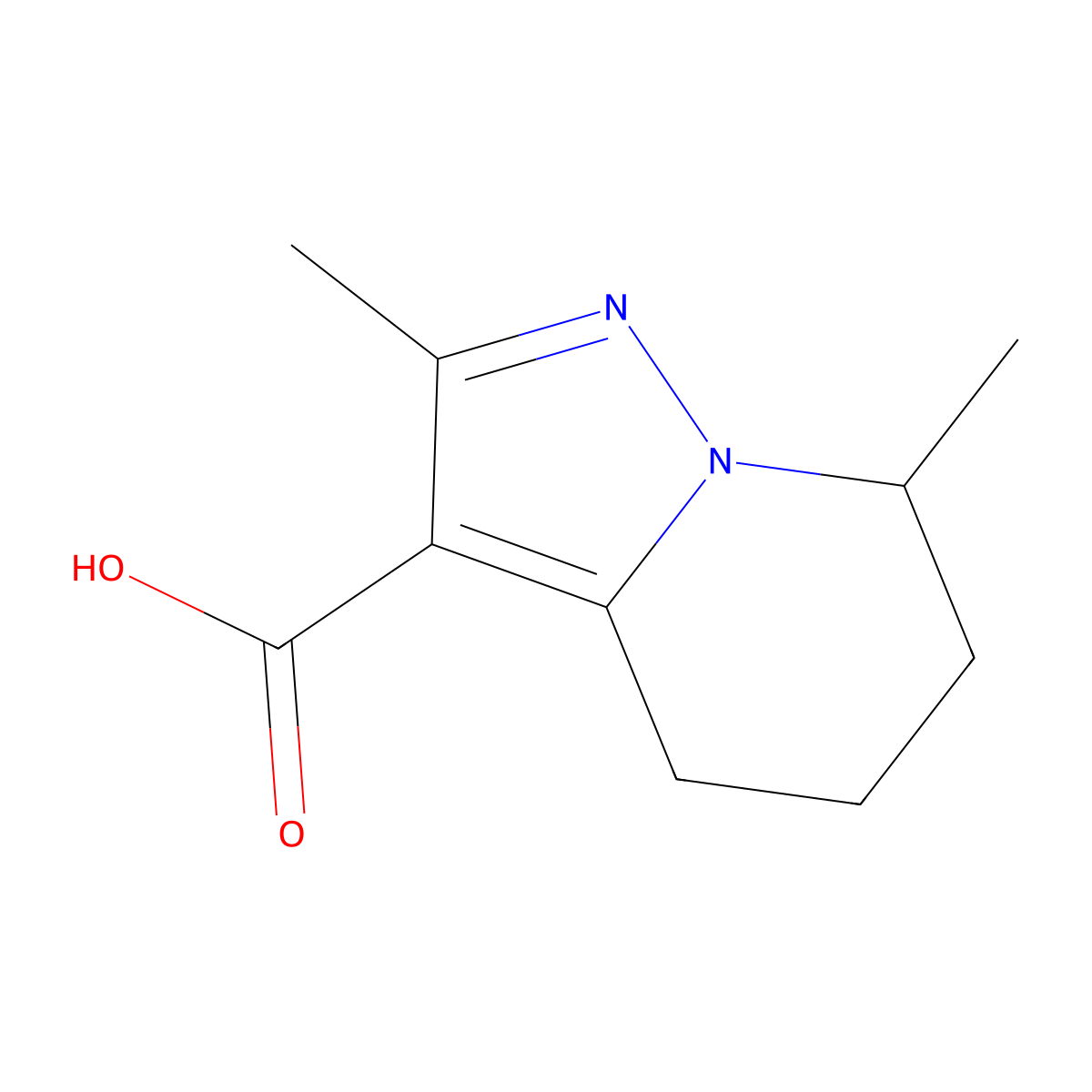 2,7-dimethyl-4H,5H,6H,7H-pyrazolo[1,5-a]pyridine-3-carboxylic acid molecular structure, CAS 2402828-56-0