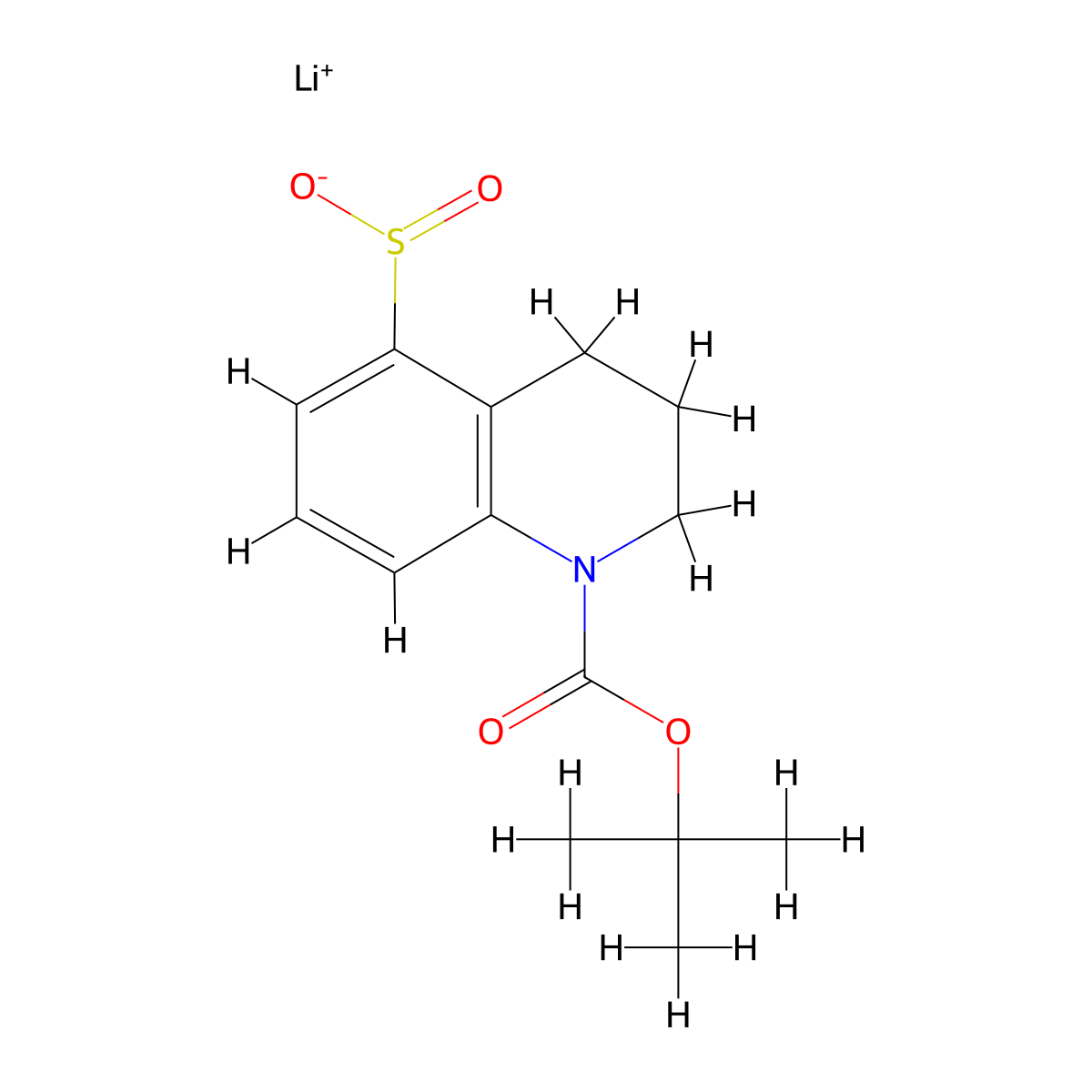 Lithium(1+)ion1-[(tert-butoxy)carbonyl]-1,2,3,4-tetrahydroquinoline-5-sulfinate molecular structure, CAS 2402828-58-2