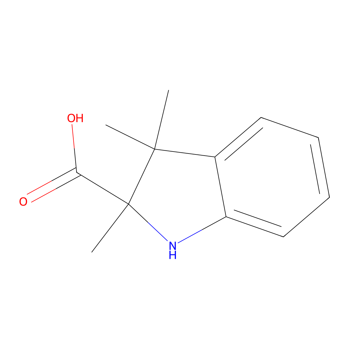 2,3,3-trimethyl-2,3-dihydro-1H-indole-2-carboxylic acid molecular structure, CAS 2402828-69-5