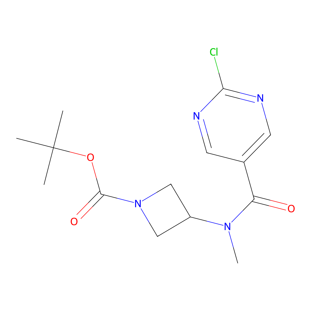 tert-butyl 3-(N-methyl2-chloropyrimidine-5-amido)azetidine-1-carboxylate molecular structure, CAS 2402828-72-0