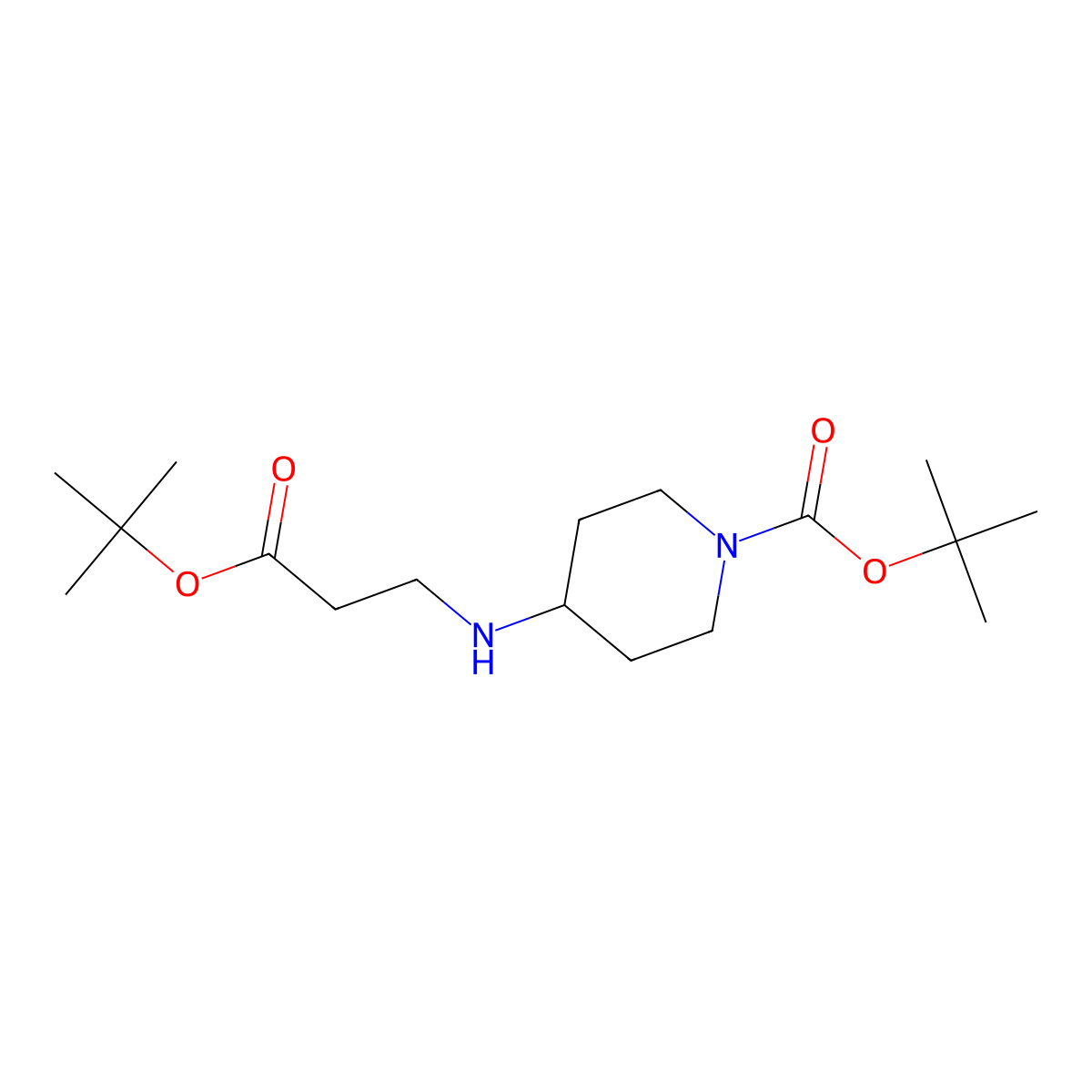 tert-Butyl 4-[(3-tert-butoxy-3-oxopropyl)amino]piperidine-1-carboxylate molecular structure, CAS 2402828-73-1
