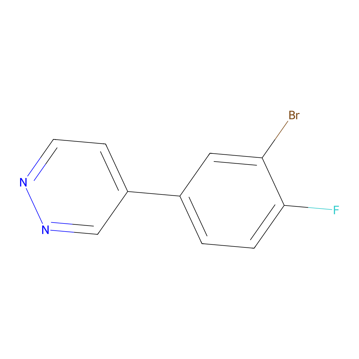 4-(3-Bromo-4-fluorophenyl)pyridazine molecular structure, CAS 2402828-74-2