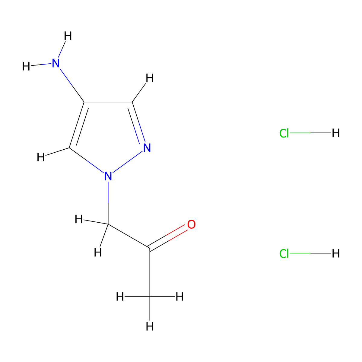 1-(4-amino-1H-pyrazol-1-yl)propan-2-one dihydrochloride molecular structure, CAS 2402828-78-6