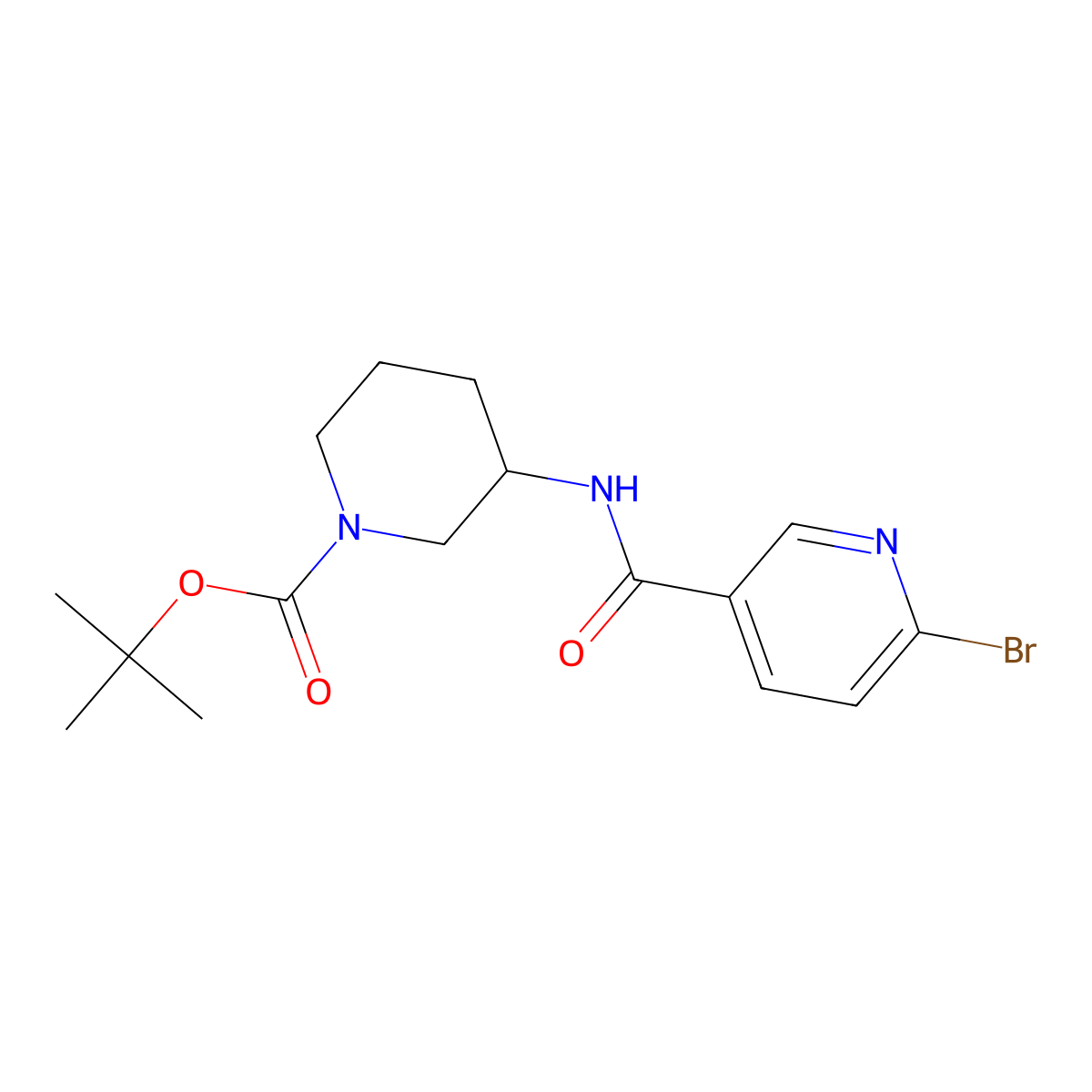 Tert-butyl 3-(6-bromopyridine-3-amido)piperidine-1-carboxylate molecular structure, CAS 2402828-79-7